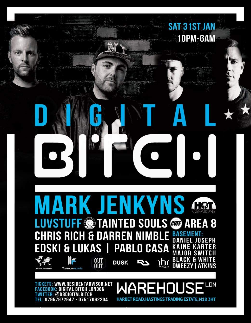 Digital Bitch with Mark Jenkyns, Luvstuff, Tainted Souls. Area 8 and ...