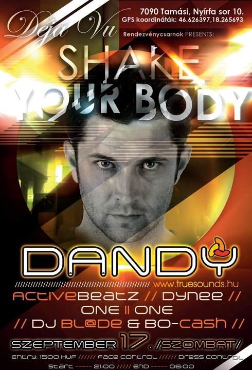 Dandy At Shake Your Body - フライヤー表