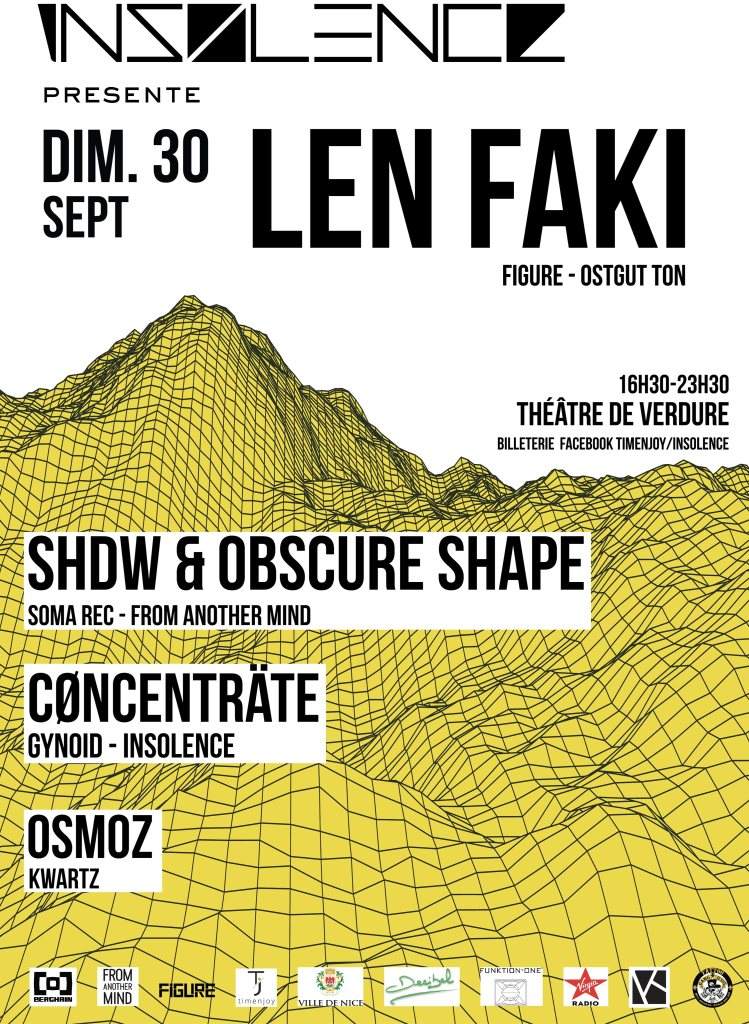Len Faki / SHDW & Obscure Shape / CØNCENTRÄTE / Osmoz - Página frontal