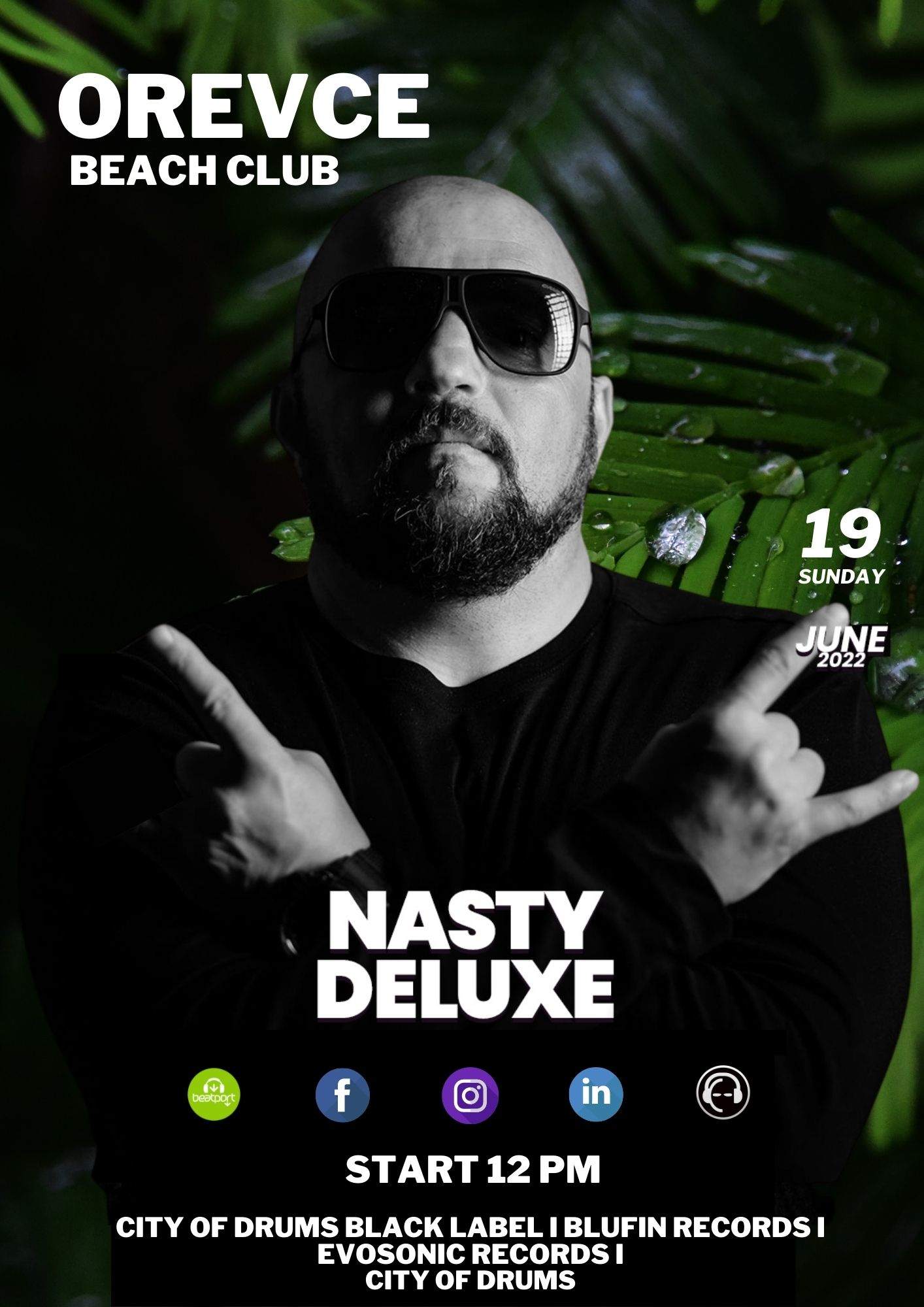 DJ Nasty Deluxe - Orevce Beach Club - フライヤー表
