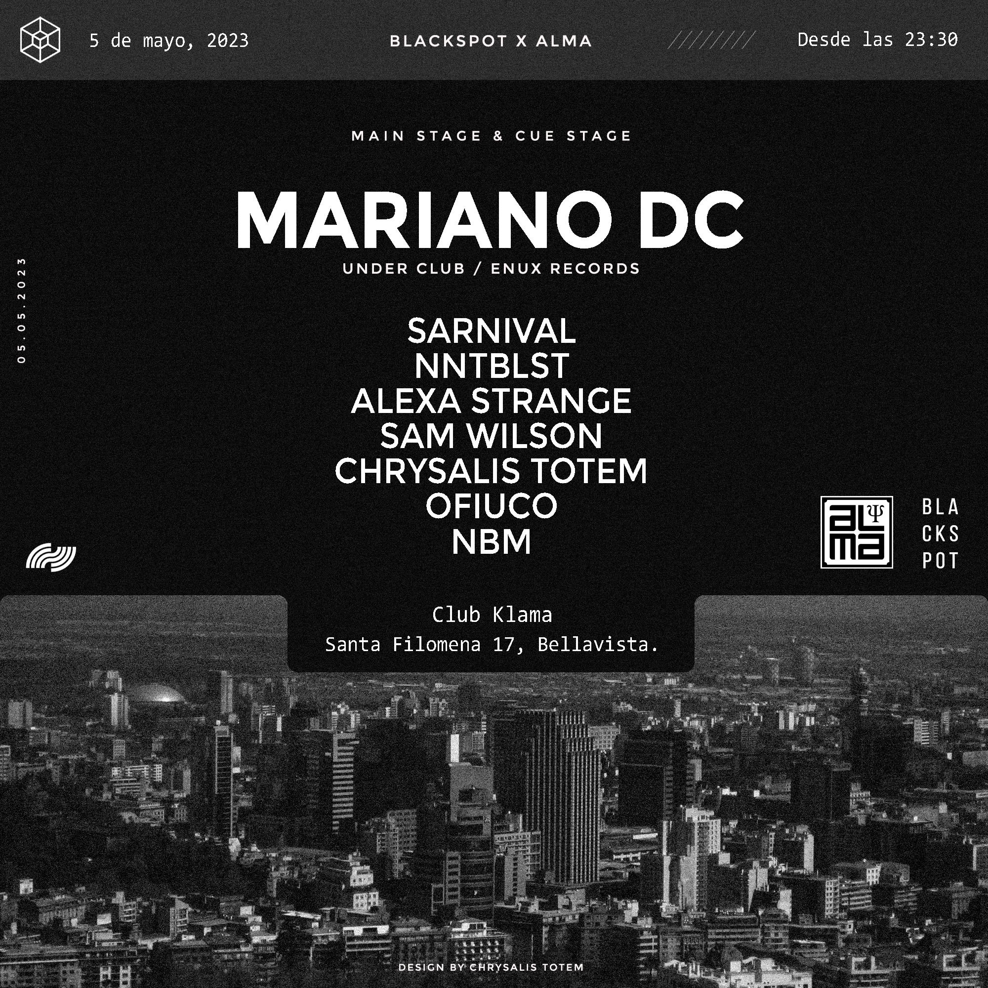 Black Spot & Alma presentan: Mariano DC en Chile - フライヤー表