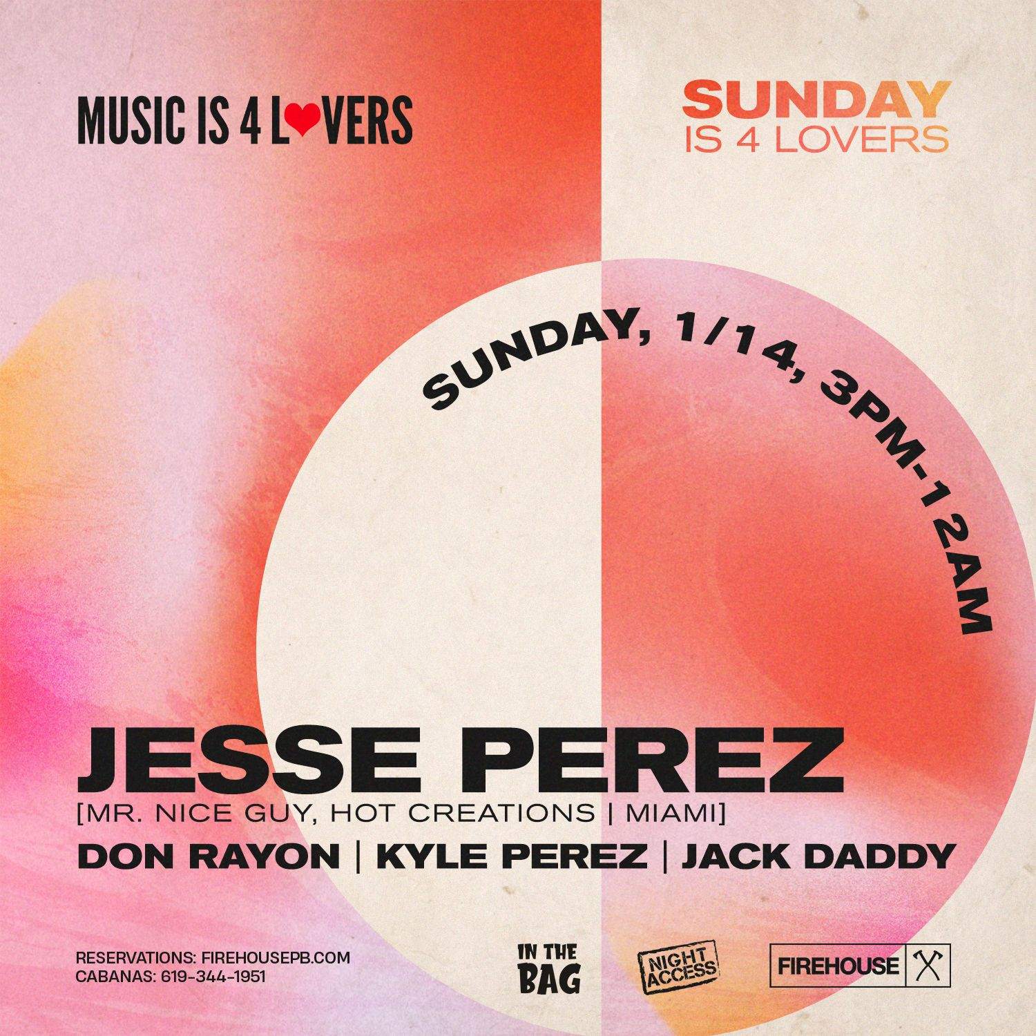 Jesse Perez [MR. NICE GUY, HOT CREATION - MIAMI] at FIREHOUSE - NO COVER - フライヤー表