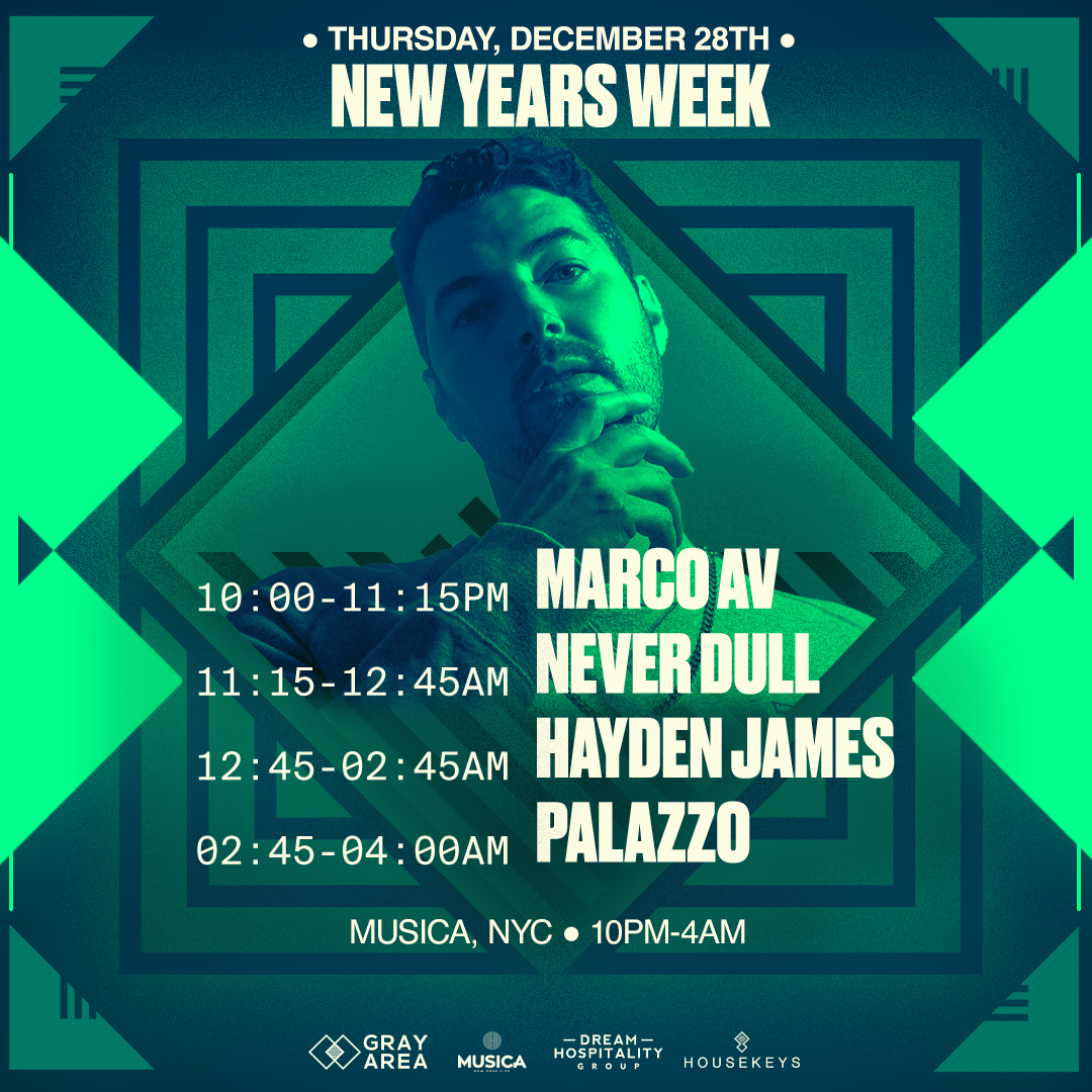 Hayden James [New Years Week] at Musica NYC by Gray Area - フライヤー表