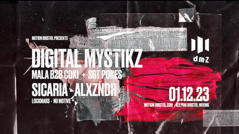Motion presents: Digital Mystikz (Mala B2B Coki + SGT Pokes) & Sicaria - Página frontal