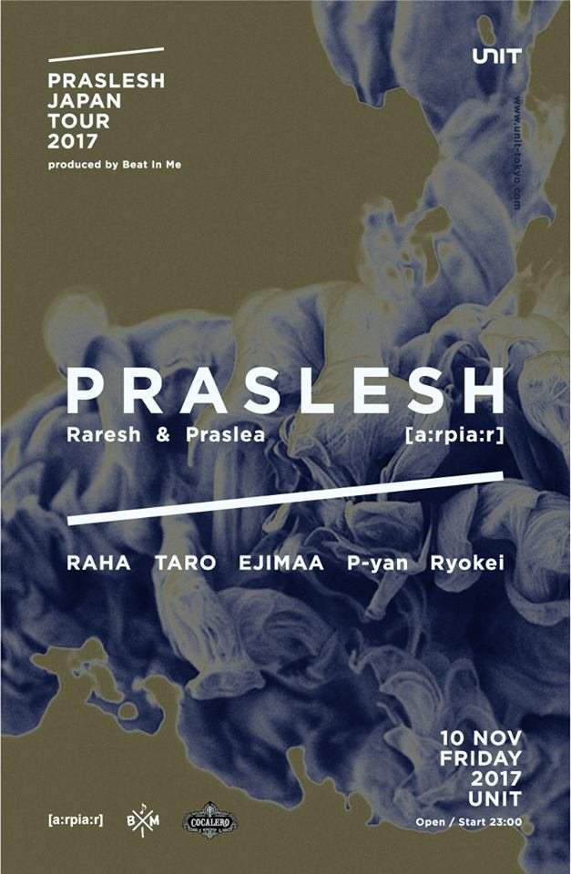 Praslesh Japan Tour 2017 produced by Beat In Me - フライヤー表