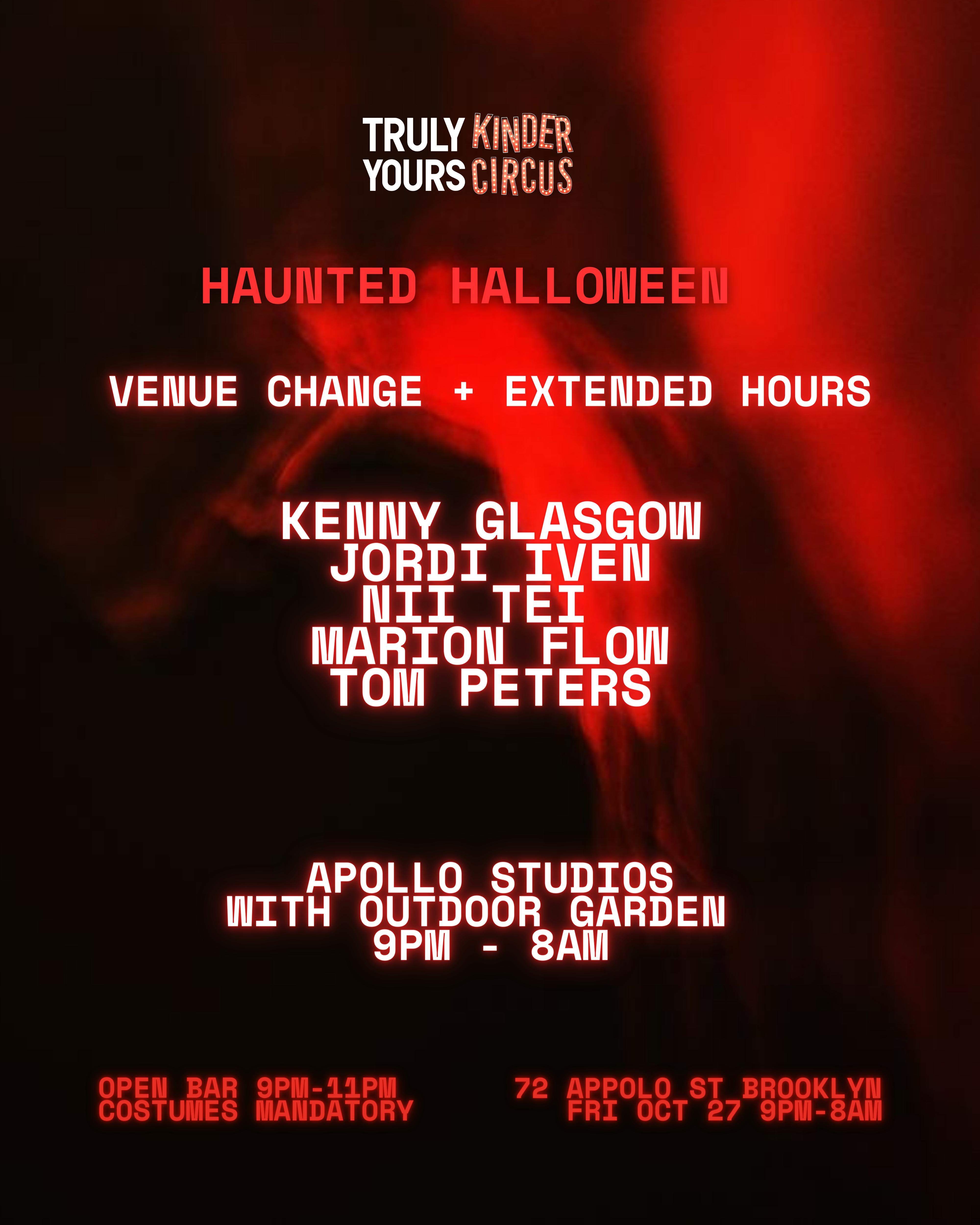 Kinder Circus x Truly Yours: UPDATED VENUE (Apollo Studio) + EXTENDED HOURS (TILL 8AM) - Página frontal