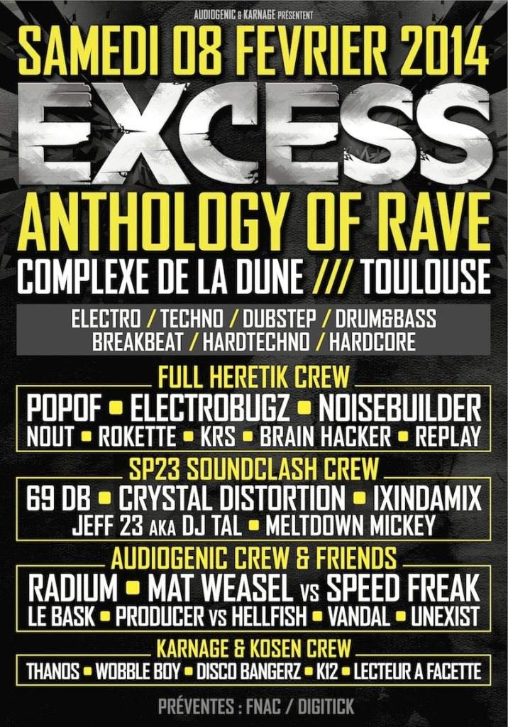 Excess: Anthology OF Rave - フライヤー表