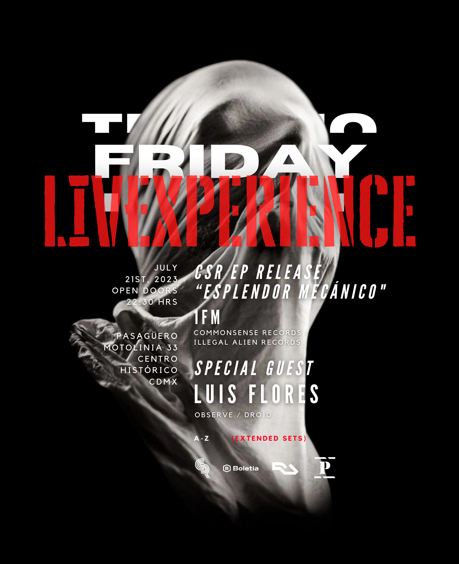 Techno Friday Nacht - Livexperience: Luis Flores & 1FM (Extended Sets) - フライヤー表