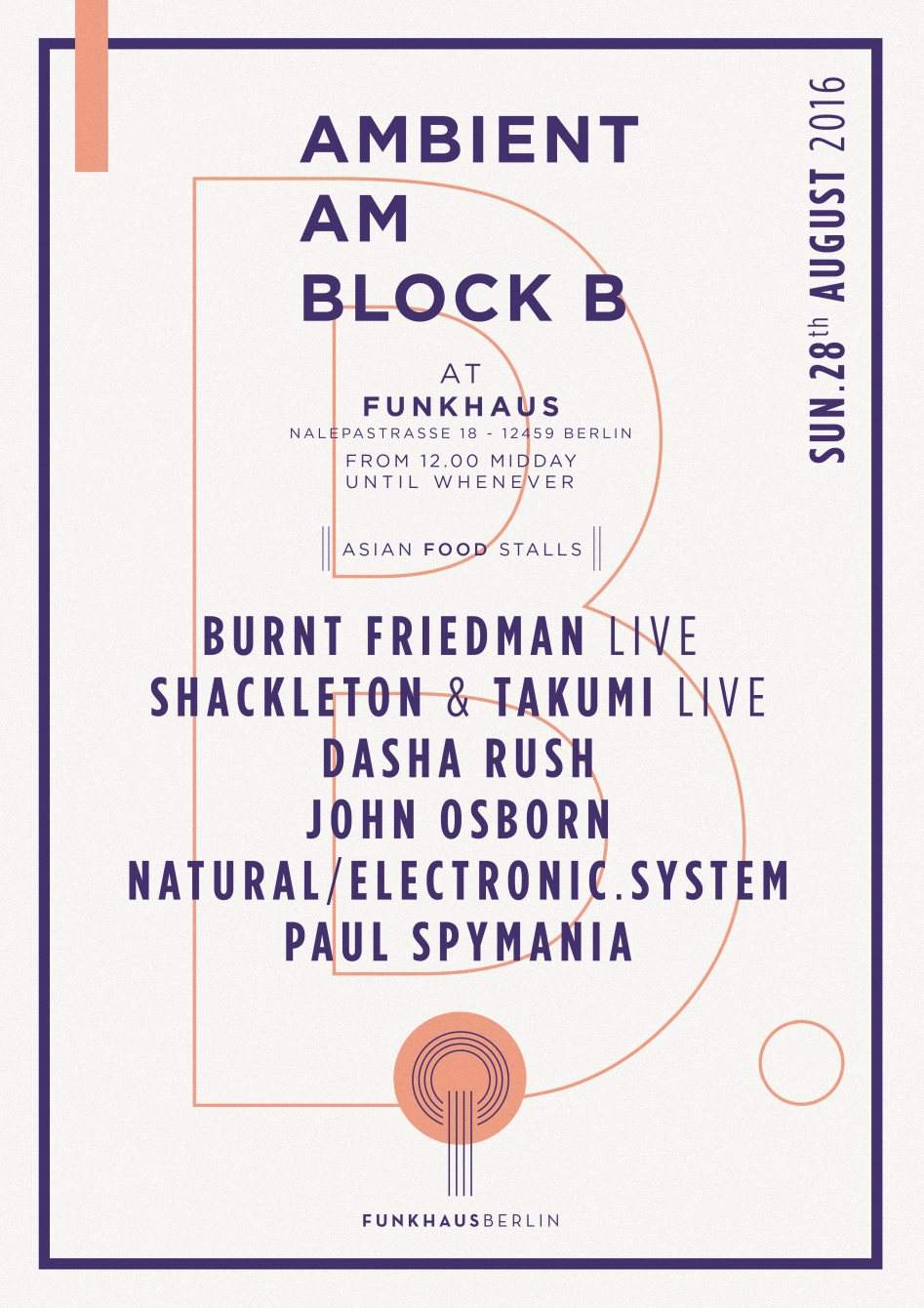 Ambient am Block B with Burnt Friedman, Shackleton + Takumi, Dasha Rush . - Página frontal