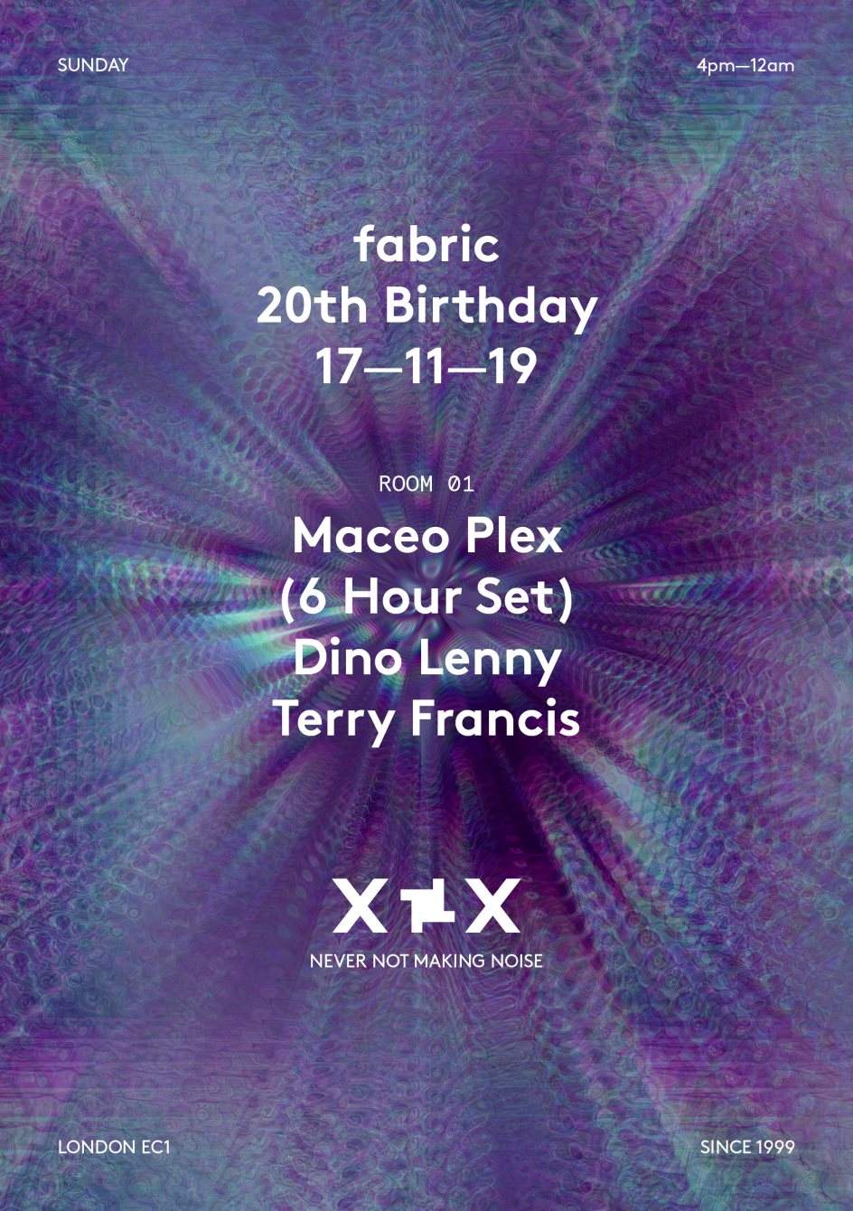 fabric XX: Maceo Plex (6 Hour Set) - フライヤー裏