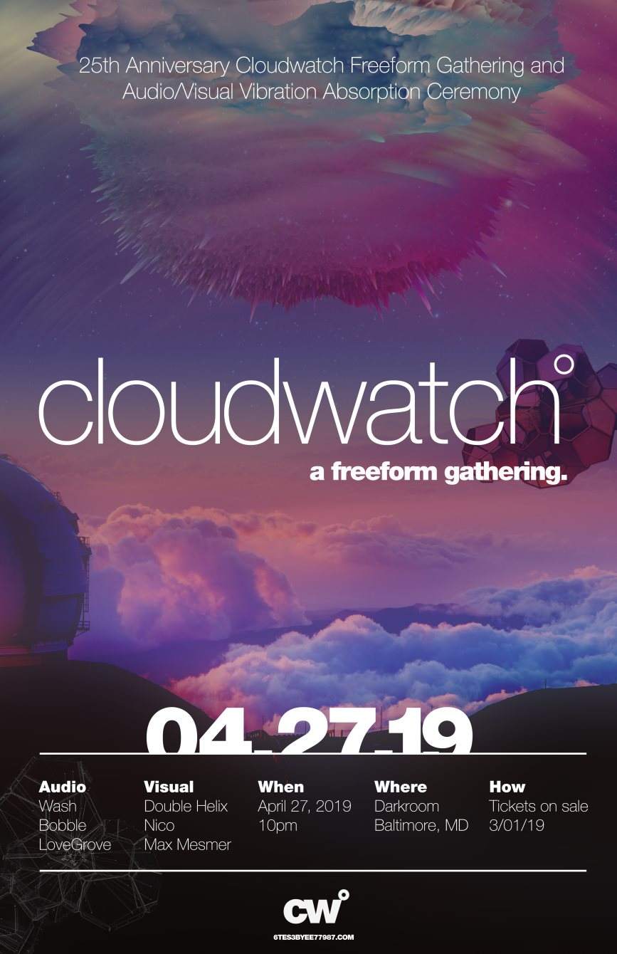 Cloudwatch 25th Anniversary at Dark Room - Baltimore - フライヤー表