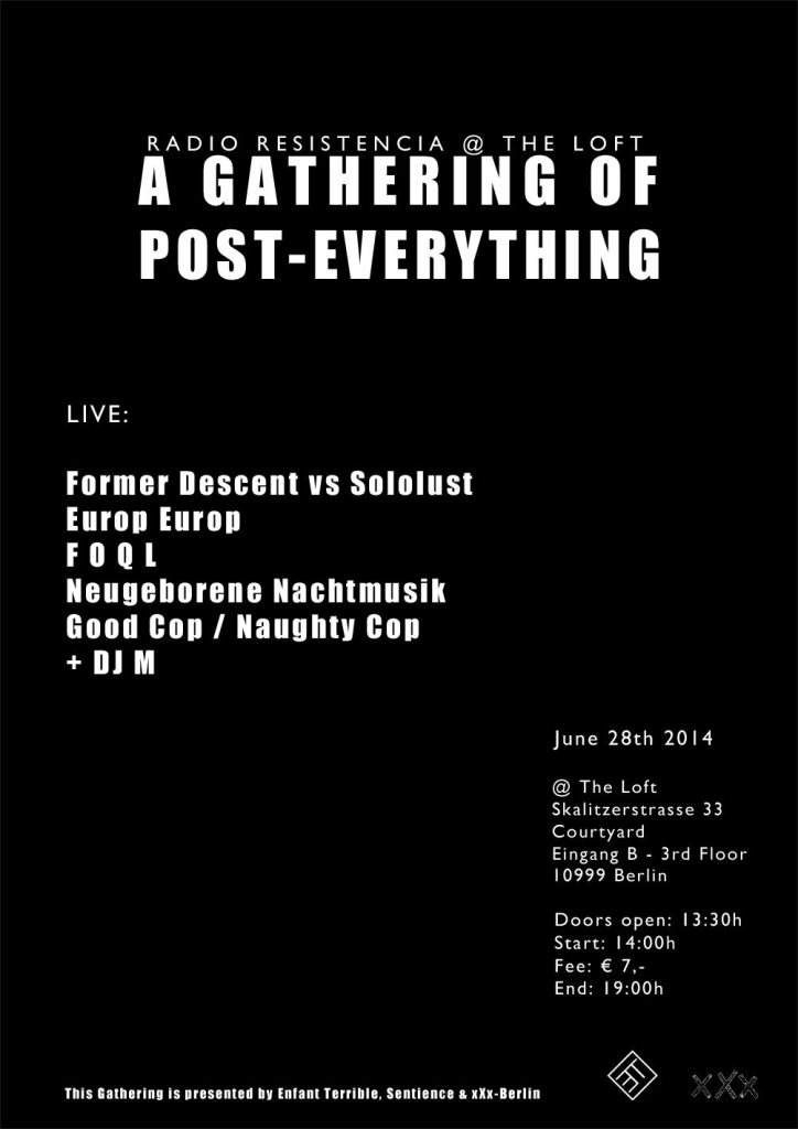 A Gathering Of Post-Everything - フライヤー裏