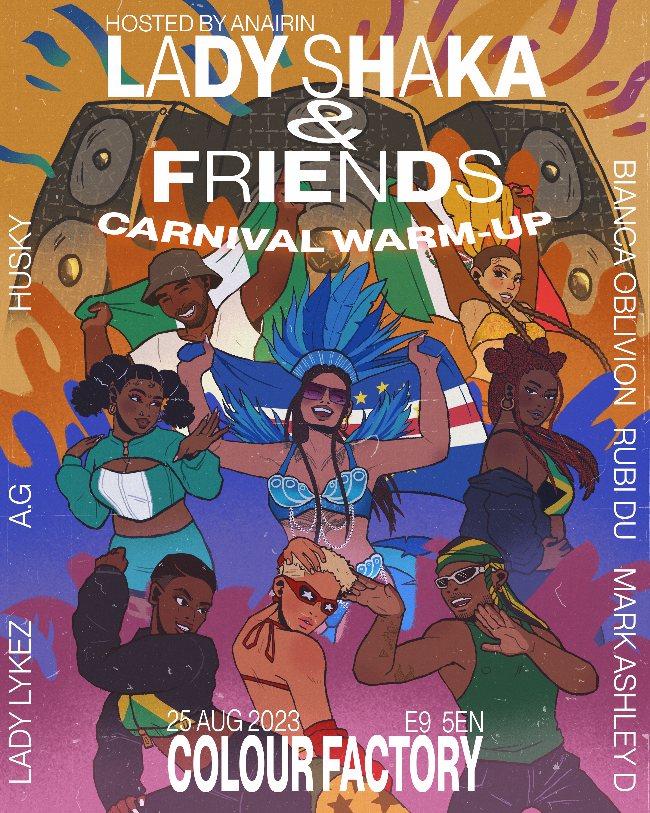 Lady Shaka & Friends: Carnival Warm-up - フライヤー表
