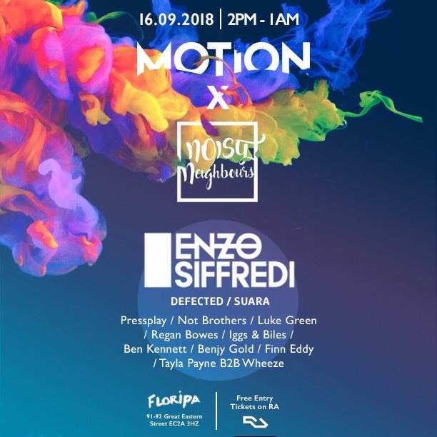 Motion X Noisy Neighbours Free Party - フライヤー裏