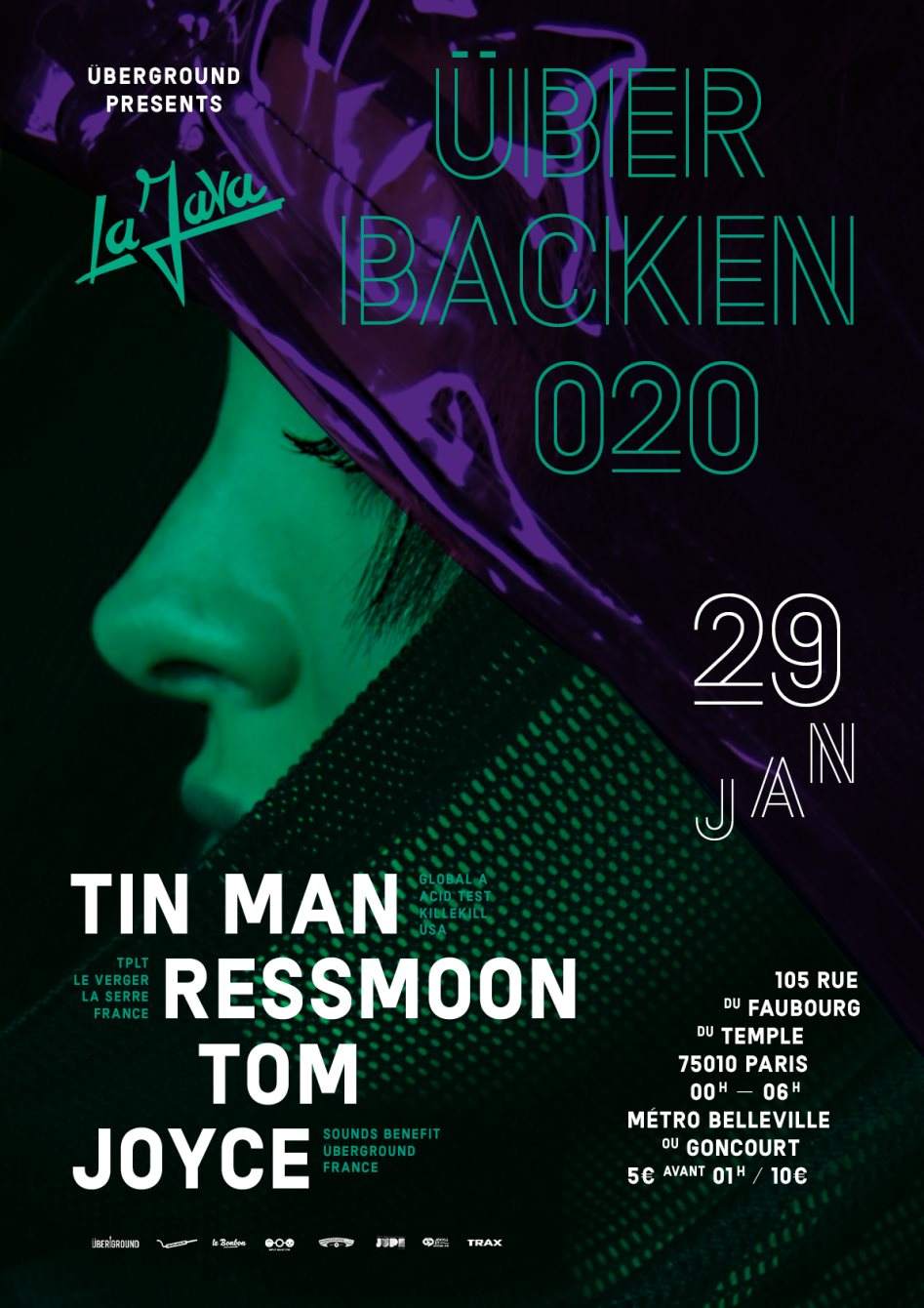 Überbacken 020 with Tin Man, Ressmoon & Tom Joyce - フライヤー裏