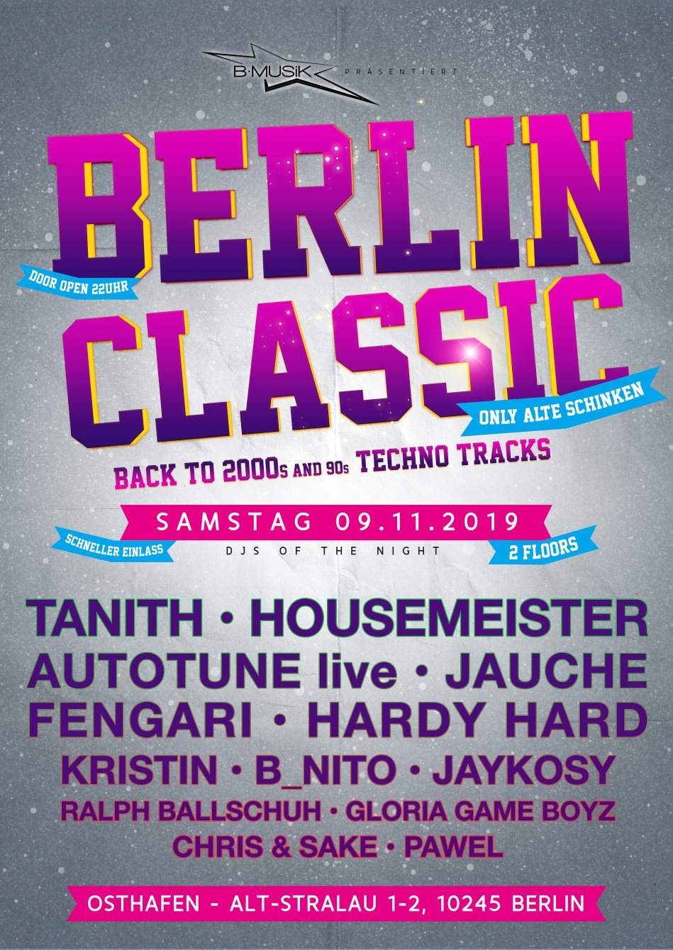 Berlin Classic - Back to 2000er 90er Techno - フライヤー表