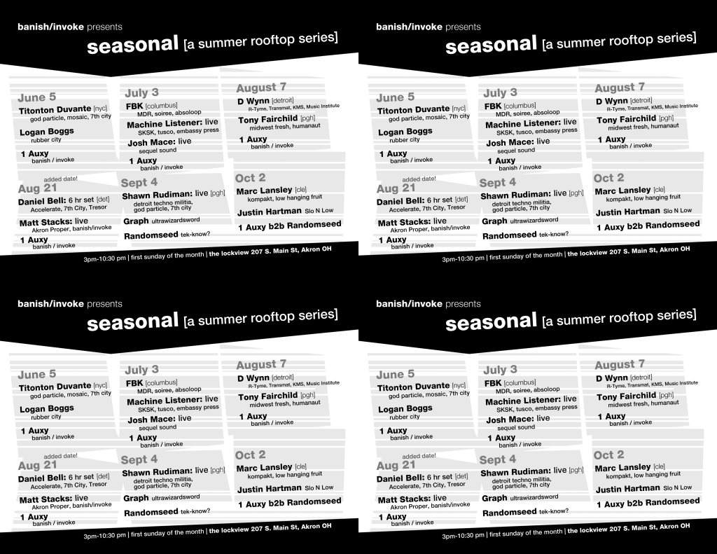 Seasonal [a Summer Rooftop series] Month 4 - フライヤー裏