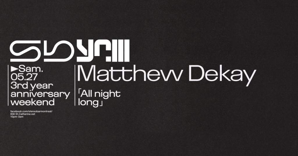 3 Yrs of SB: Matthew Dekay (All Night Long) - Página frontal