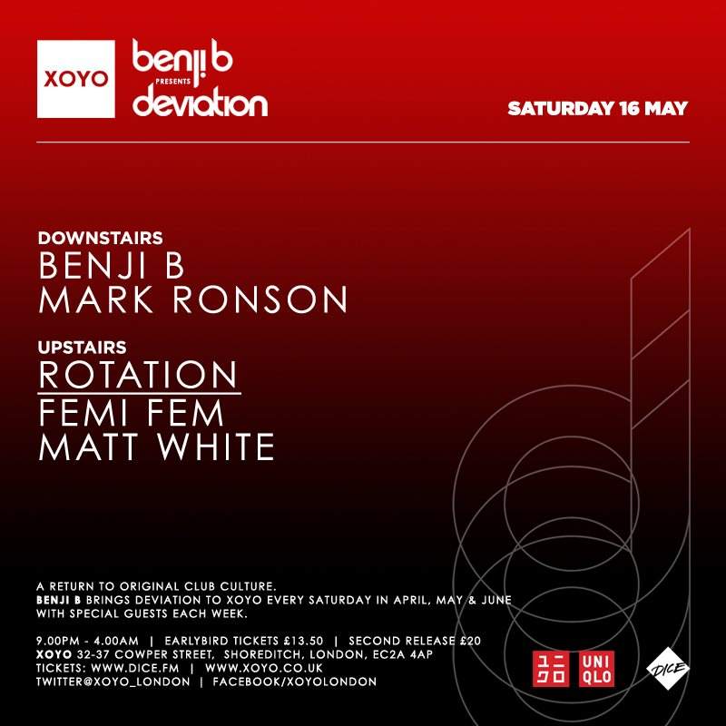 Benji B + Mark Ronson + Room 2: Rotation - Página frontal