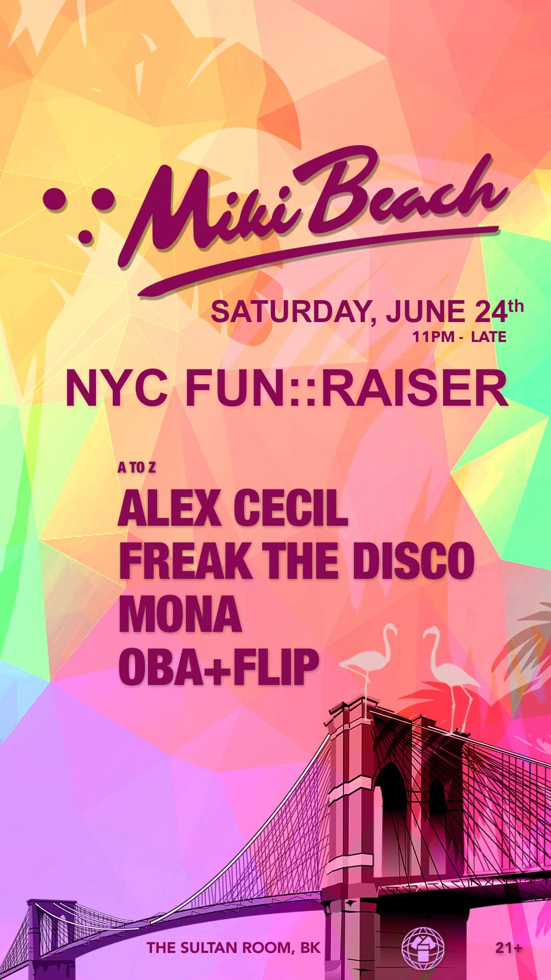 Miki Beach NYC Fun:Raiser - フライヤー表