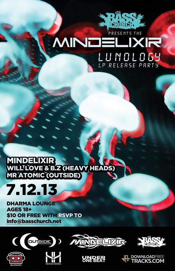 Bass Church presents the Mindelixir Lunology LP Release Party - Página frontal