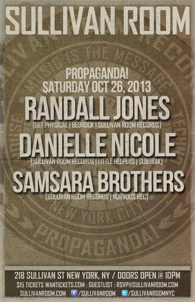 PROPAGANDA! Randall Jones, Danielle Nicole, Samsara Brothers - Página frontal
