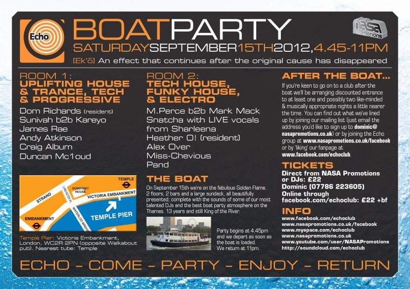 Echo Boat Party - Página trasera
