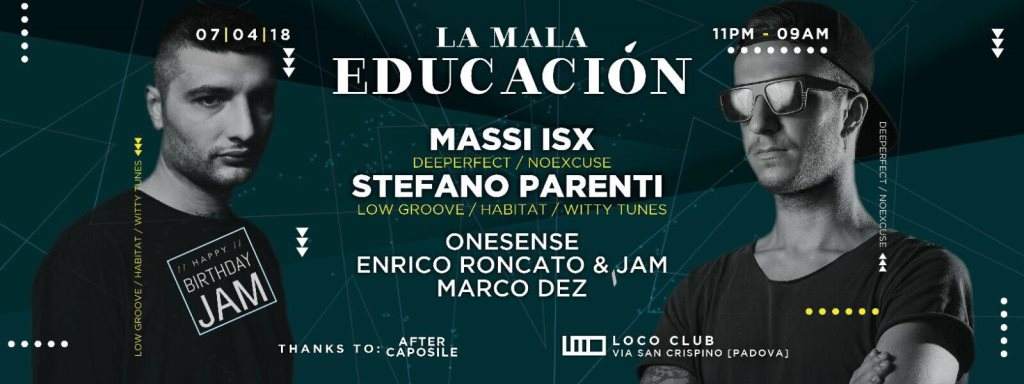 La Mala Educaciòn / HB-Day JAM! W/Massi isx & Stefano Parenti - Página frontal