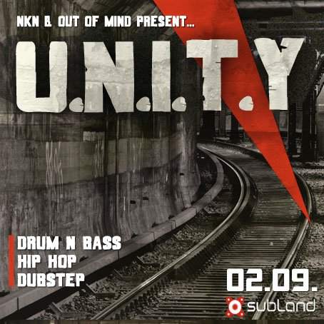 U.N.I.T.Y - Drum & Bass, Dubstep & Hip Hop - フライヤー表