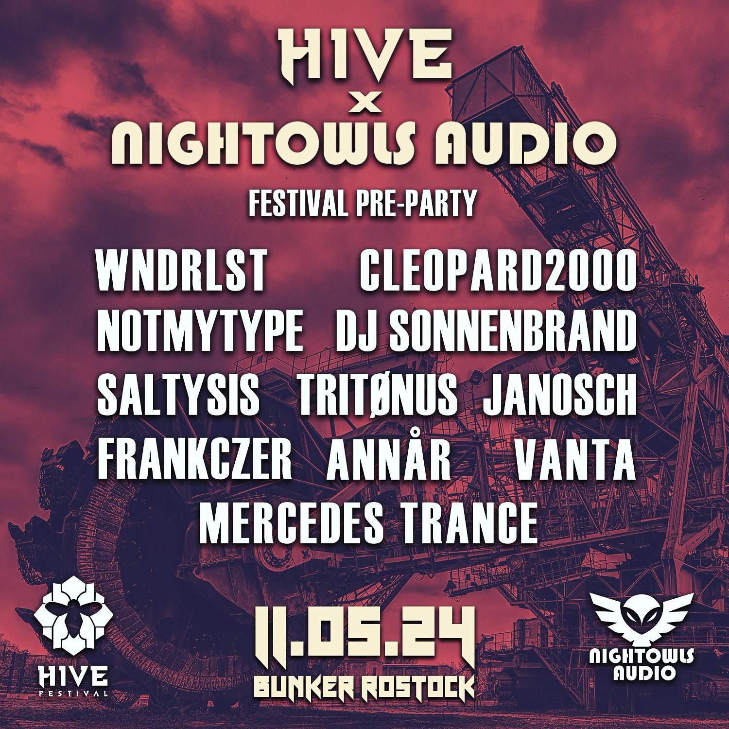 HIVE X Nightowls Audio - Festival Pre Party - Página frontal