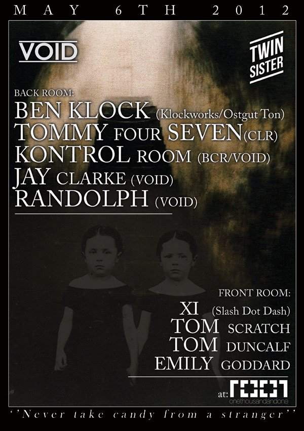 Twin Sister & Void present Ben Klock & Tommy Four Seven - フライヤー表