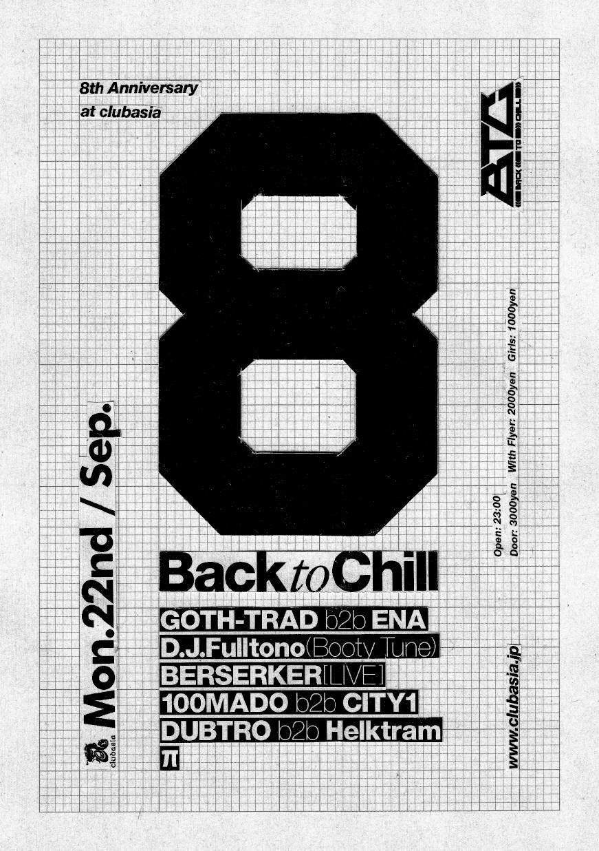 Back To Chill 8th Anniversary - フライヤー表