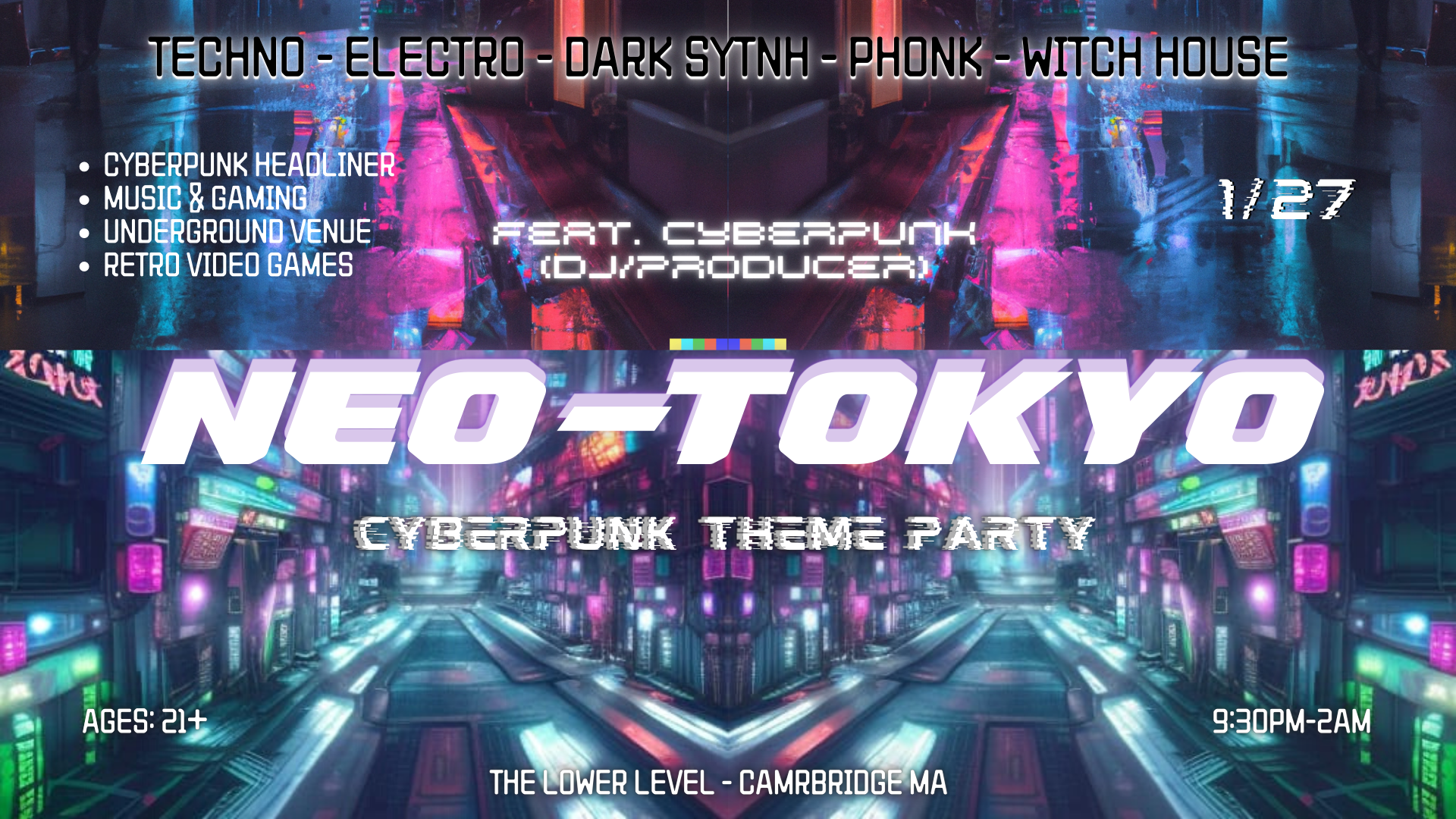 Neo-Tokyo: Cyberpunk Theme Party at The Lower Level, Boston