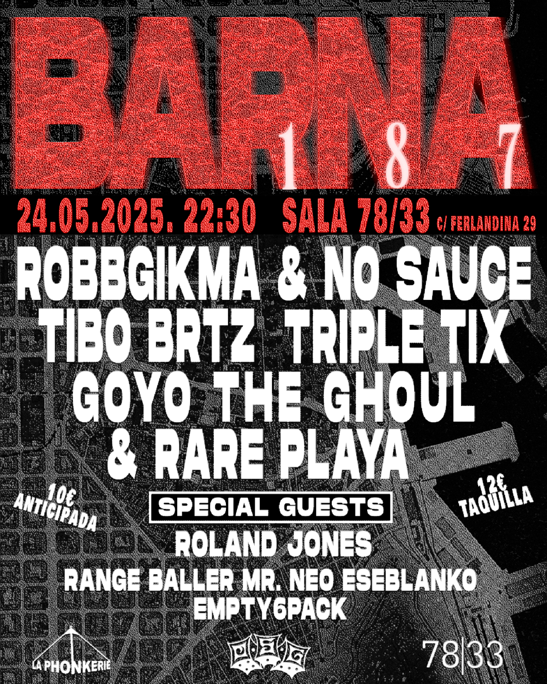 Barna 187: Robgikkma, No Sauce y Tibo Brtz at 7833 Soundlab, Barcelona