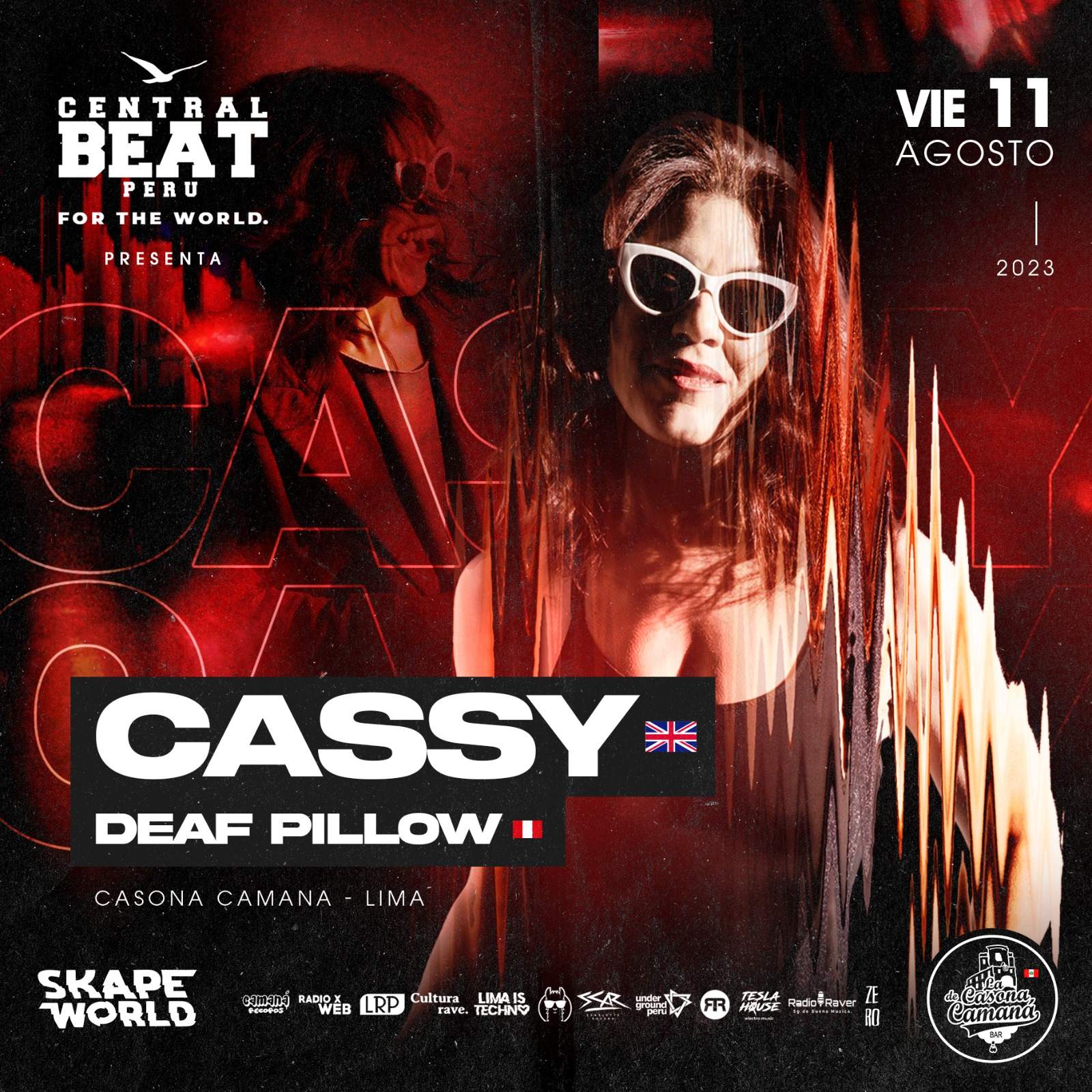 Cassy en Lima / Central Beat Peru & Skape World - フライヤー表