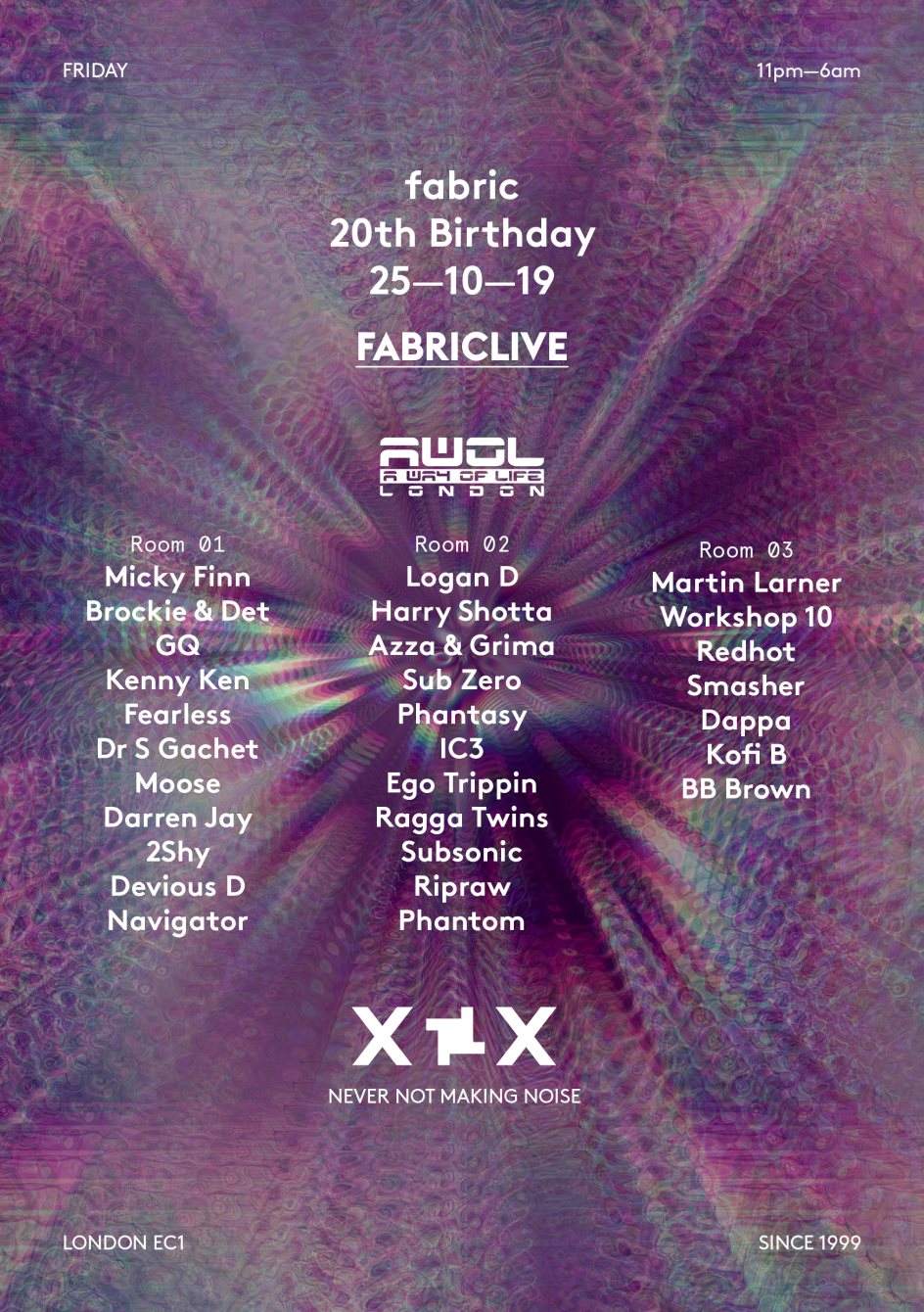 FABRICLIVE XX: AWOL Halloween Party - フライヤー裏