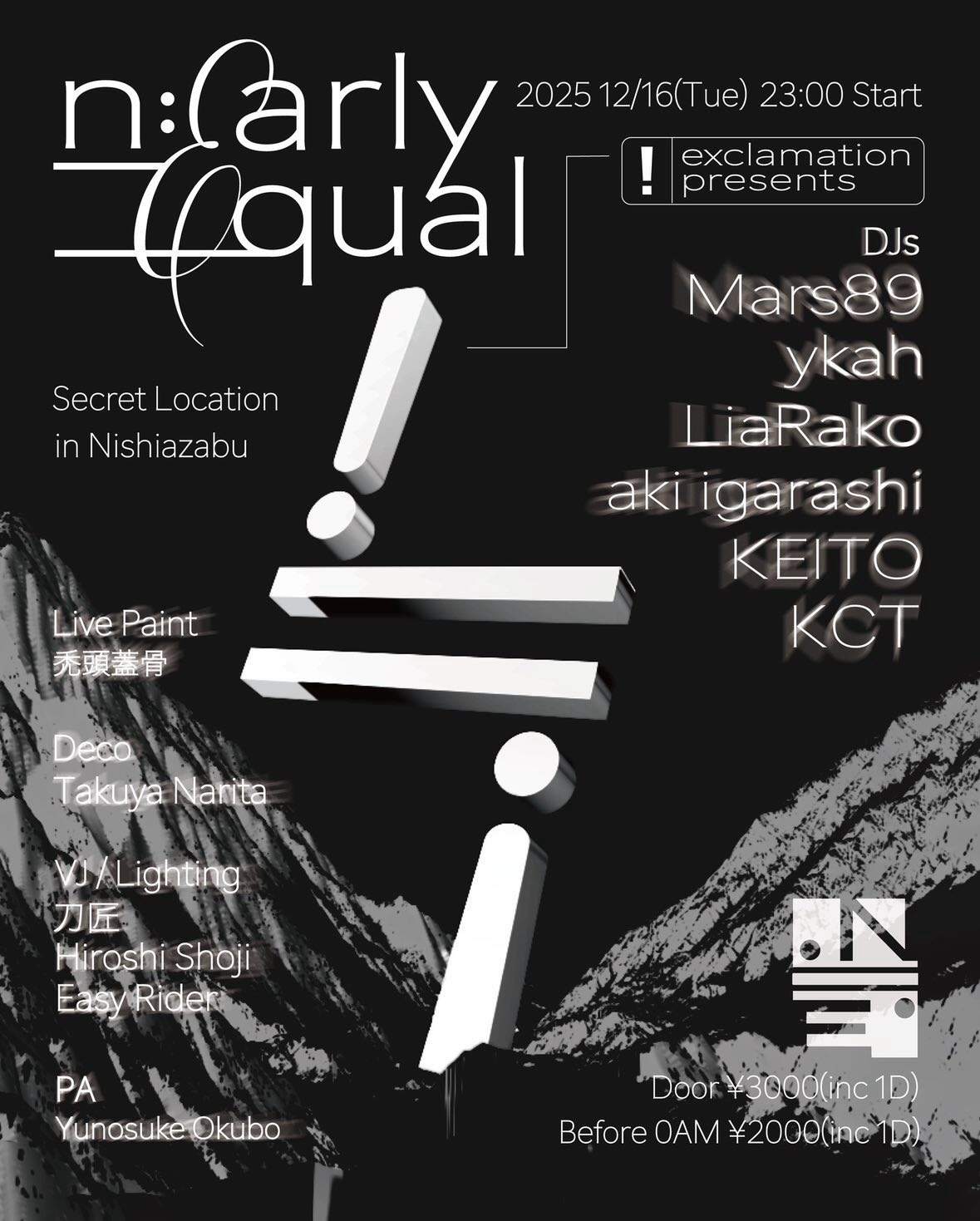 ≒ (nearly-equal) Presented by ! (exclamation) bij TBA - Secret