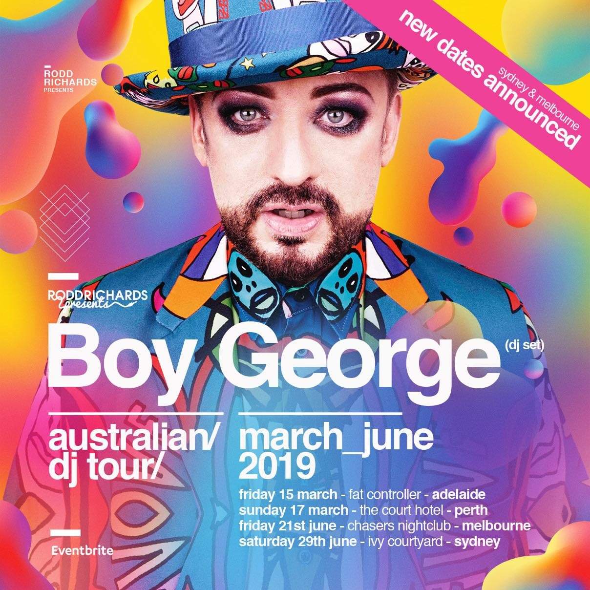 Rodd Richards presents: Boy George Australian DJ Tour - フライヤー表