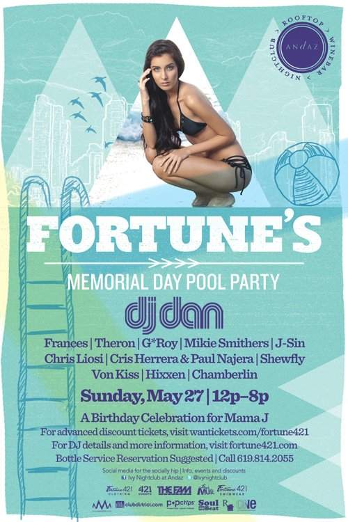 Fortune Pool Party with DJ DAN - フライヤー表