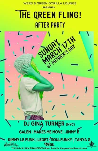 Gina Turner at The Green Fling! presented by WERD. & Green Gorilla Lounge - Página frontal