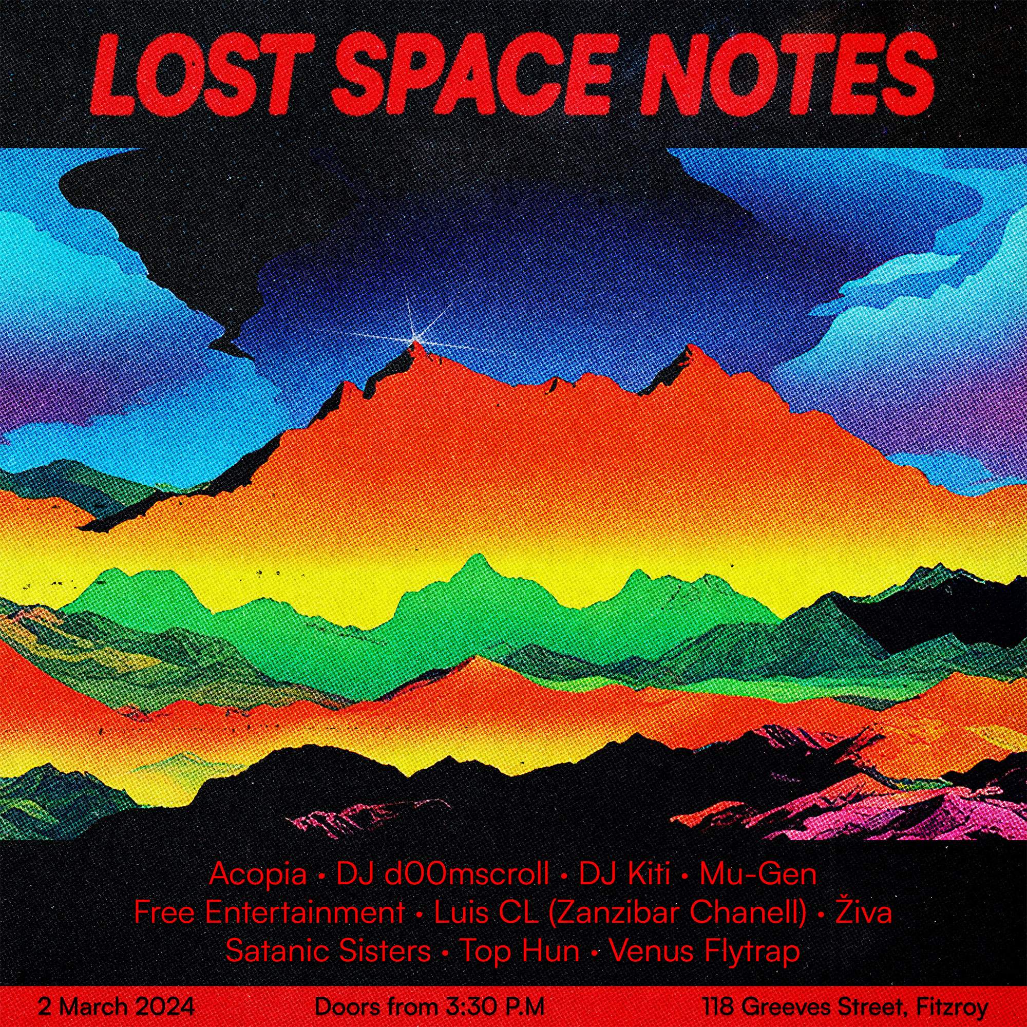 Lost Space Notes - Página frontal
