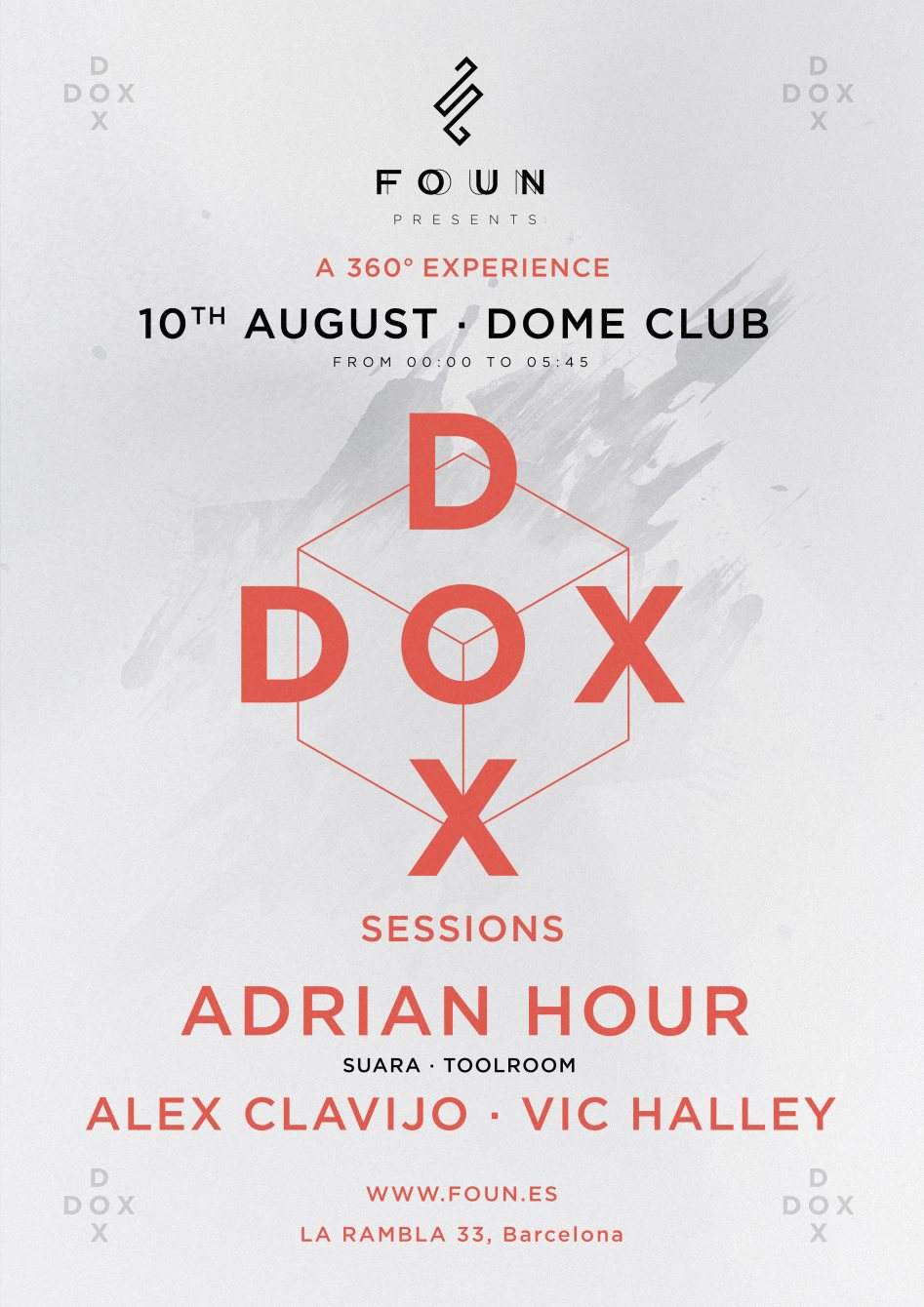 Foun DOX Sessions with Adrian Hour, Alex Clavijo, Vic Halley - フライヤー裏