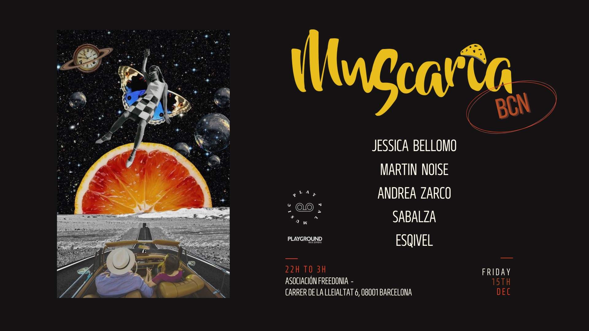 Muscaria #015 with Jessica Bellomo + Martin Noise + RËGAL - フライヤー表