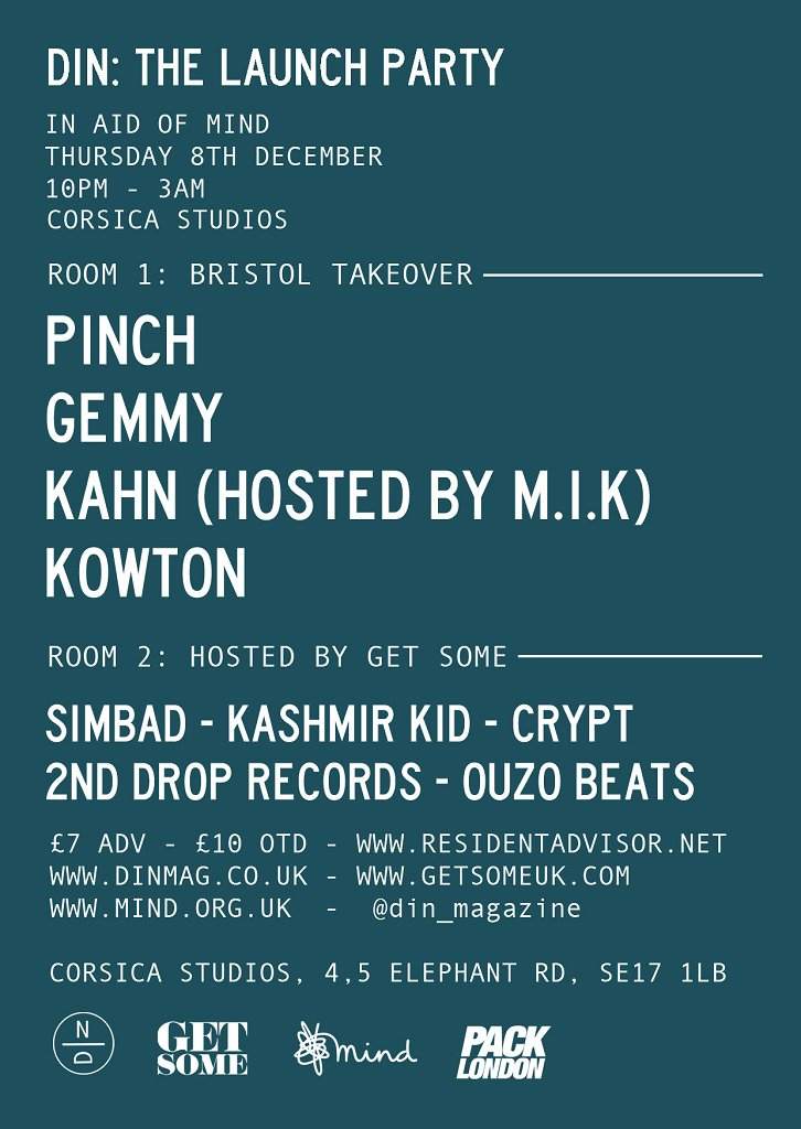 Din Launch Party - Pinch, Gemmy, Kahn, Kowton and More - Página frontal