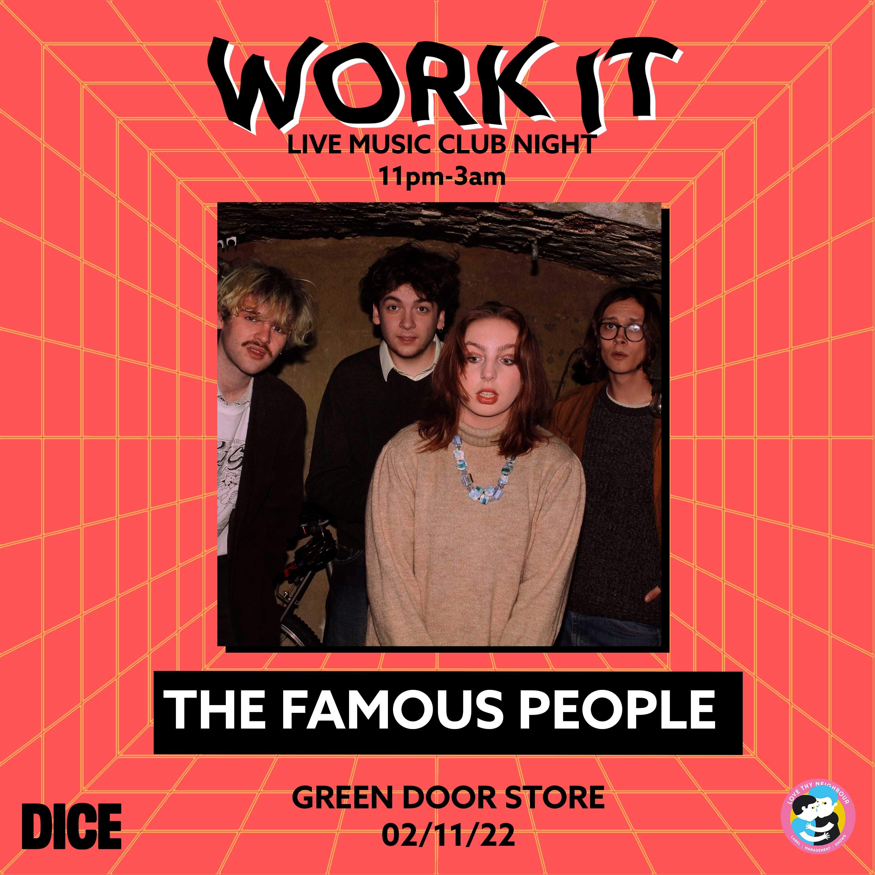 Work It: The Famous People, Lambrini Girls + more - フライヤー表