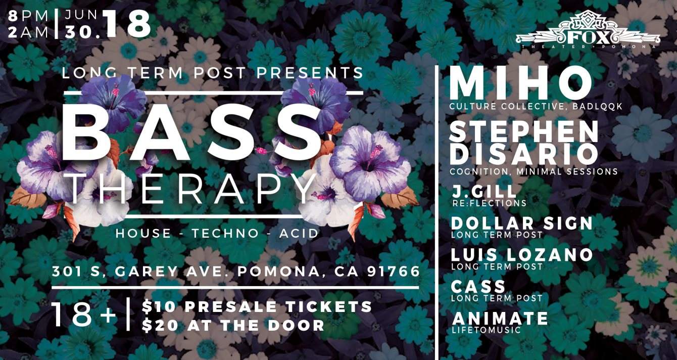 Long Term Post presents Bass Therapy - Página frontal