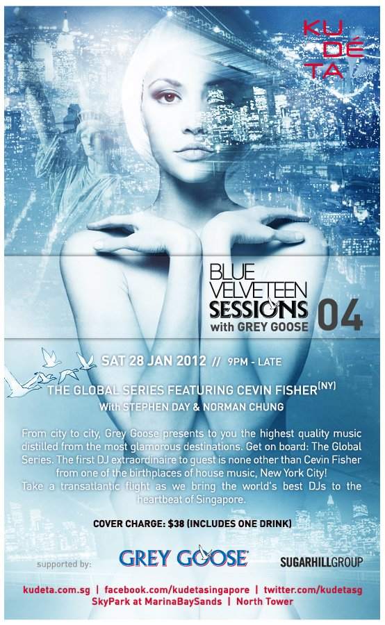 Blue Velveteen Sessions with Grey Goose featuring Cevin Fisher - フライヤー表