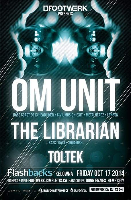 Om Unit with The Librarian & Toltek // Kelowna - Página frontal