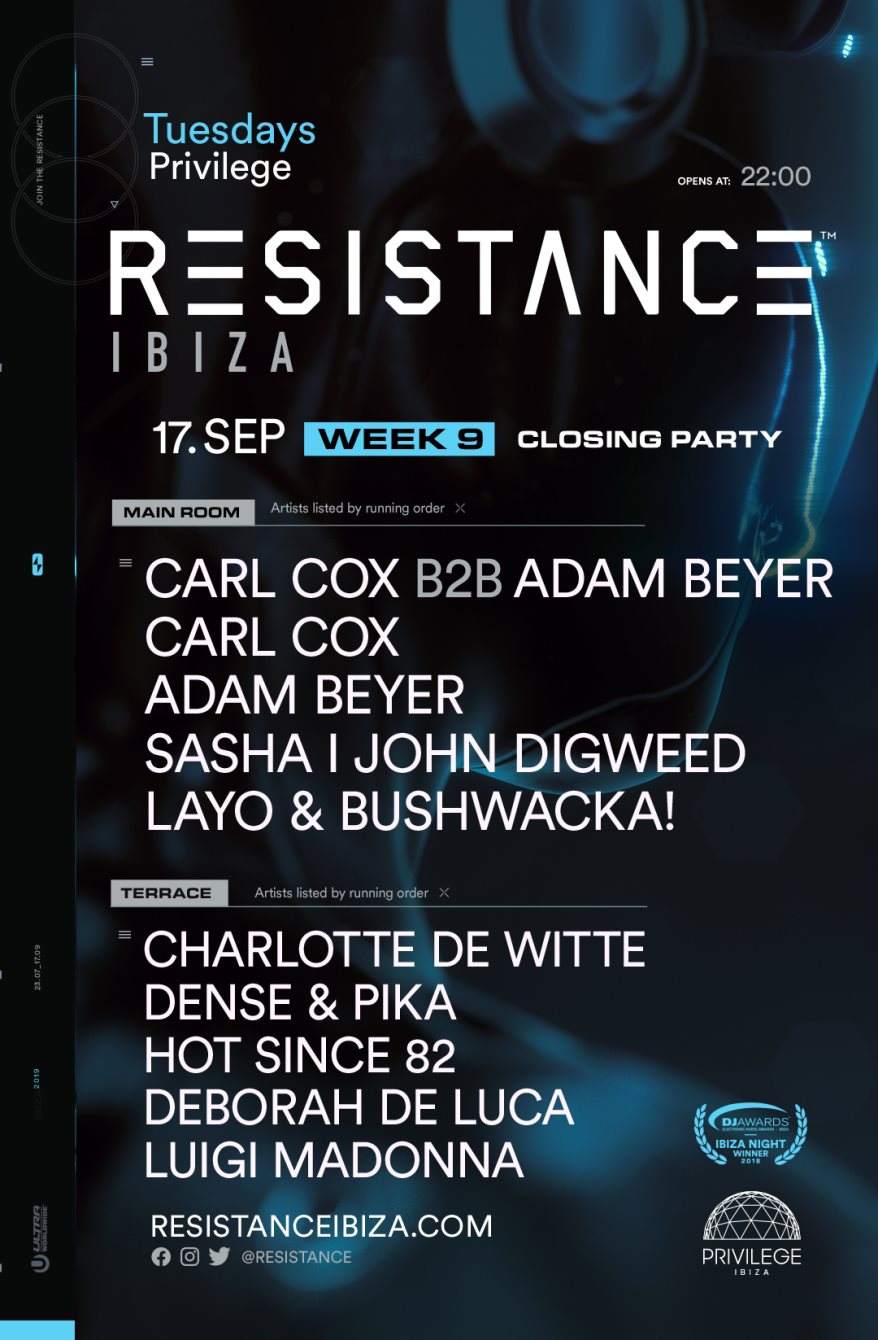 Resistance Ibiza Closing Party - フライヤー裏