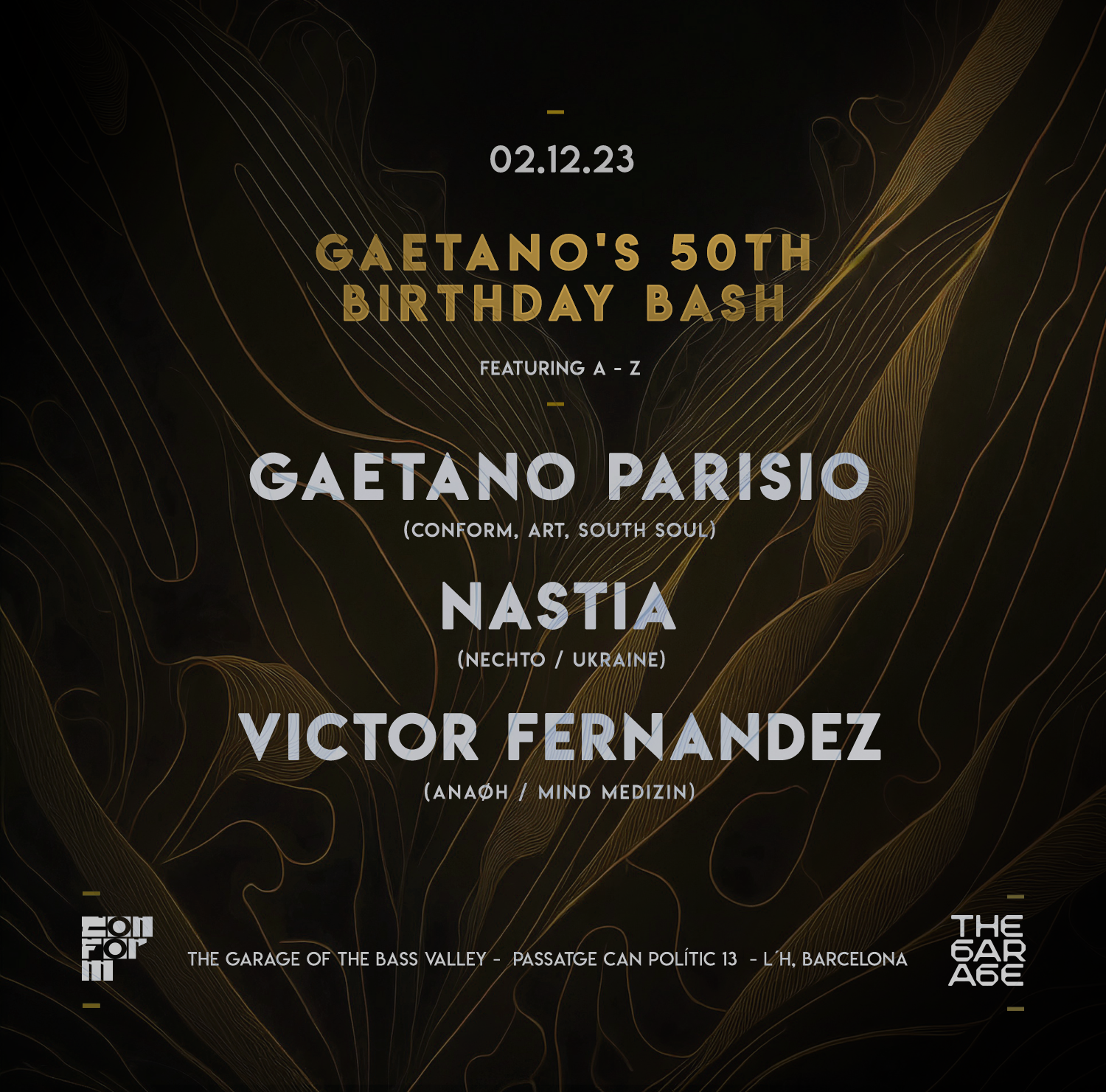 Conform & The Garage present CNFR05 with Nastia, Gaetano Parisio, Victor Fernandez  - Página trasera